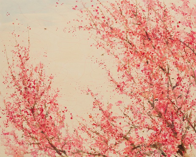 벌과 홍매 · Acrylic on canvas · 130x162cm · 2021 (출처= 대구미술관)