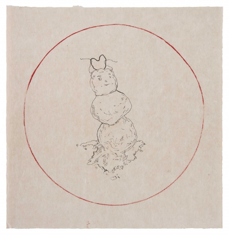 snowman · oriental ink on paper · 37 x 36.5 cm · 2021 (출처= 통의동 보안여관) · snowman · oriental ink on paper
