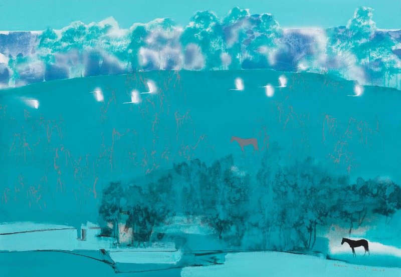Utopia-A companion · Ink-Stick and Acrylic on Canvas · 112x162cm · 2012 (이미지 제공 = 아트램프) · Utopia-A companion · Ink-Stick and Acrylic on Canvas