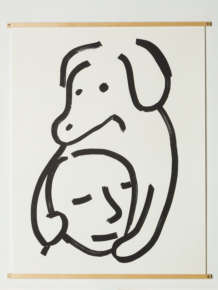 최태윤, 허그 미 · 종이에 마커펜 · 61.5×46.5cm · 2020 사진: 이종철 (출처= 경남도립미술관)