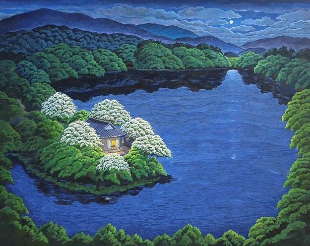위양지 봄밤 · Acrylic on Canvas · 130 x 162cm · 2021 (출처= 미광화랑)