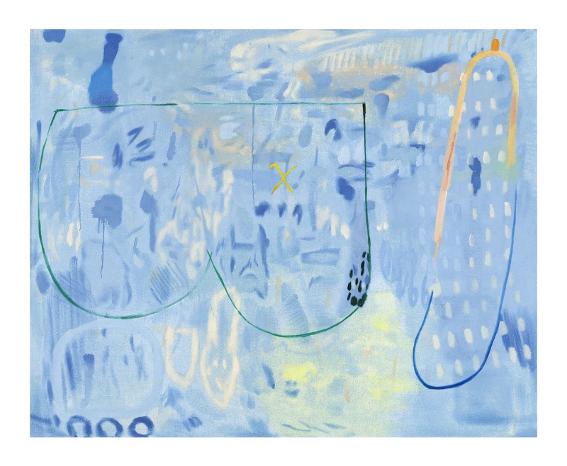Picture100(in blue) · Oil on jute · 182 x 227 cm · 2021 (이미지 제공 = 원앤제이 갤러리) · Picture100(in blue) · Oil on jute