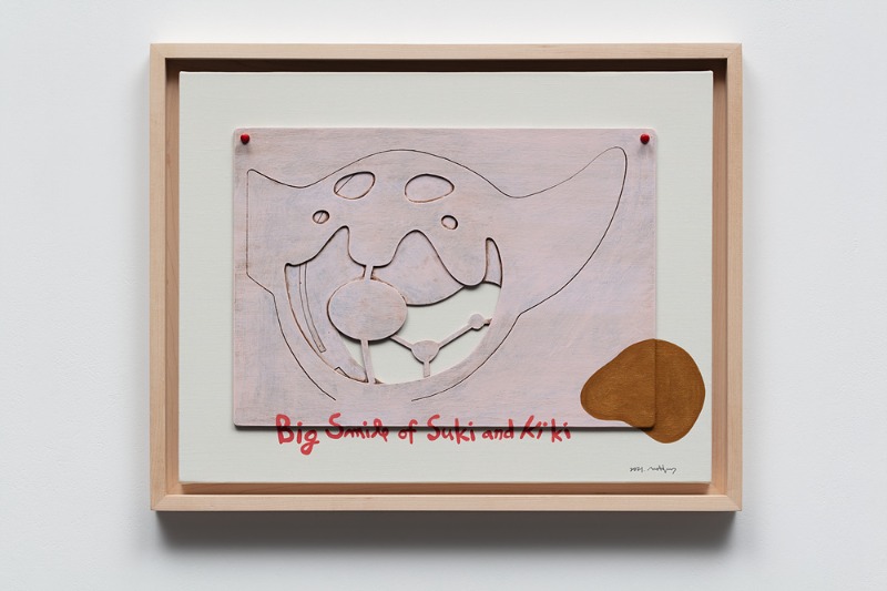 Big Smile of Suki and Kiki · milk paint on wood and canvas · 59x46.5x5cm · 2021 (이미지 제공 = 비트리갤러리) · Big Smile of Suki and Kiki · milk paint on wood and canvas