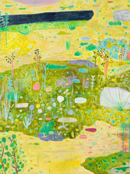 금빛 봄 · 나무에 아크릴릭, 파스텔 · 160x120cm · 2021 (이미지 출처 = 일우스페이스) · Spring gold