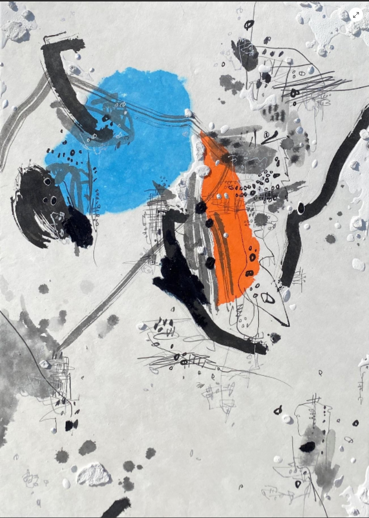 정보라 남겨진 것과 남겨질 것들_210420 · 장지에 혼합재료 · 50x70cm · 2021 (이미지출처 = 아트스페이스 퀄리아)