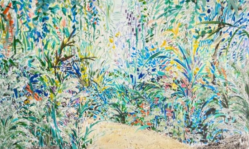박현지 비밀의 숲 · 캔버스에 혼합 · 180x162cm · (이미지출처 = 아트스페이스 퀄리아) · Mixed media on canvas.