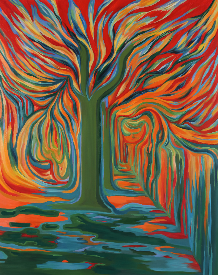 집으로 가는길 · 캔버스에 유채 · 162.2x130.3cm · 2021 (이미지출처 = 아트스페이스 퀄리아) · oil on canvas