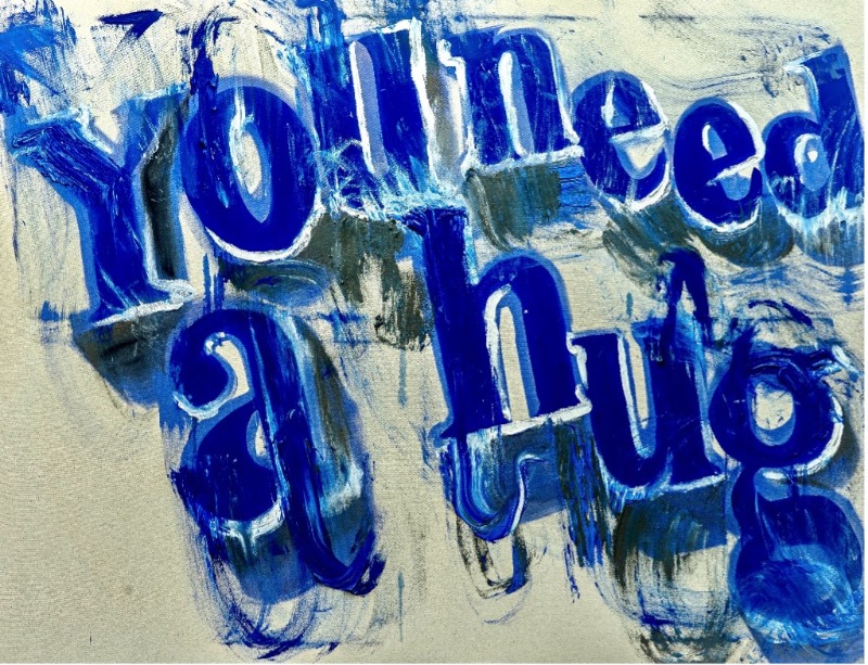 You need a hug · oil on cotton · 112.1x145.5cm · 2021 (이미지 제공 = 갤러리 조선) · You need a hug · oil on cotton