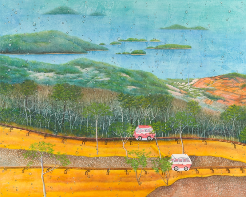 기억여행 · 장지에 채색 · 162.2x130.3cm · 2021 (이미지 출처 = 갤러리 이즈)