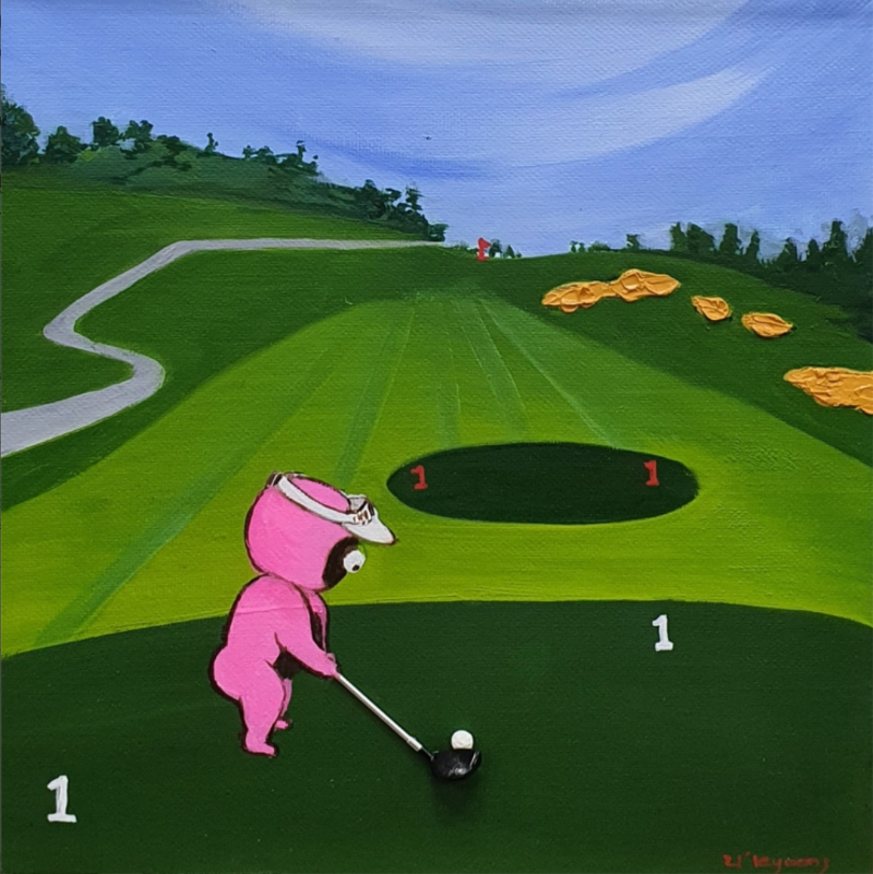 fight with me · oil on canvas · 25x25cm · (이미지출처 = 갤러리이즈) · fight with me · oil on canvas