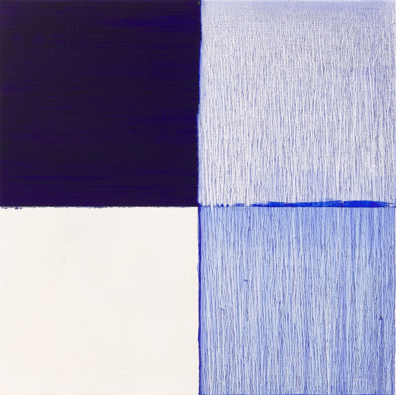 vertical line · oil on canvas · 45.5x45.5cm · 2021 (이미지 제공 = 스페이스 엄) · vertical line · oil on canvas