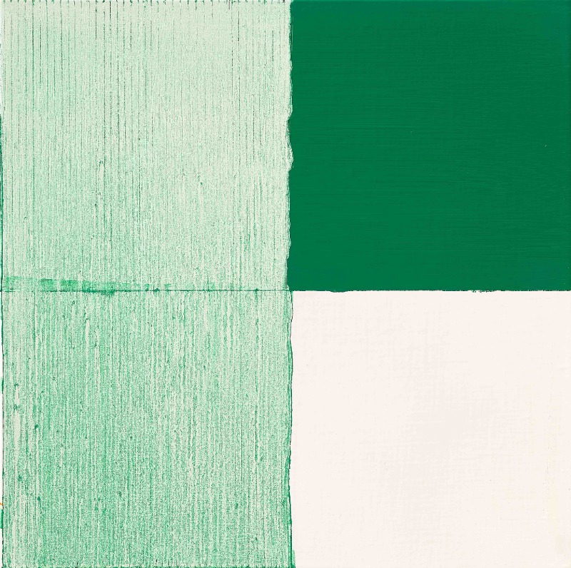 vertical line · oil on canvas · 45.5x45.5cm · 2021 (이미지 제공 = 스페이스 엄) · vertical line · oil on canvas