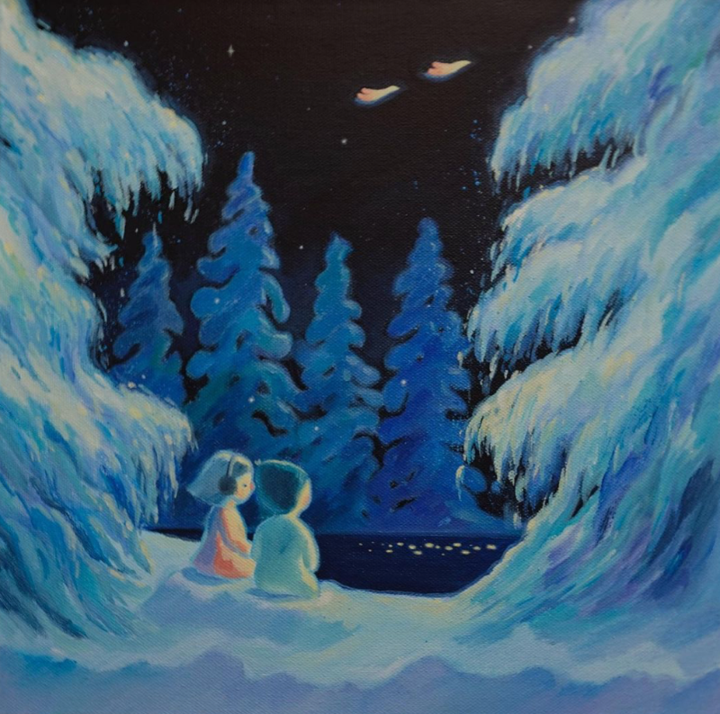 겨울산책#4 · Oil on canvas · 30x30cm · 2021 (이미지출처 = 갤러리 다온) · Oil on canvas