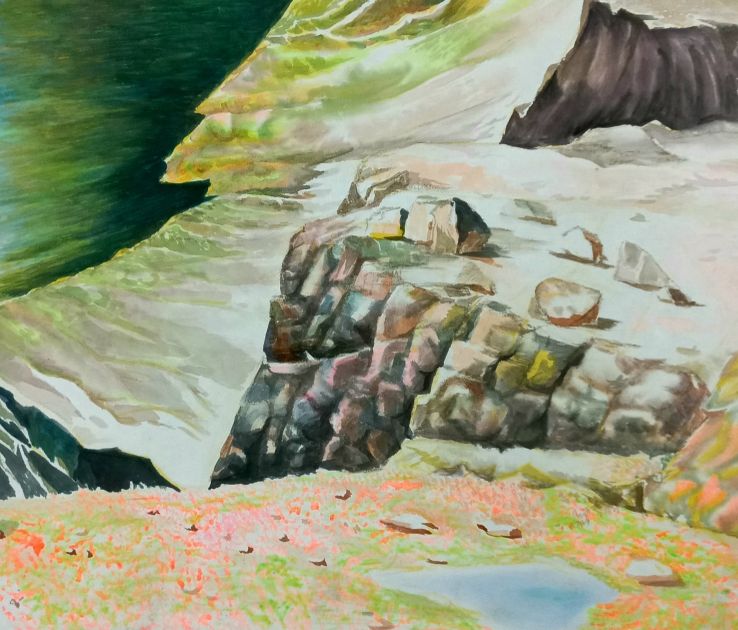 萬華近景(만화근경) · 장지에 채색 · 50x40cm · 2021 (이미지출처 = 아트스페이스 퀄리아)