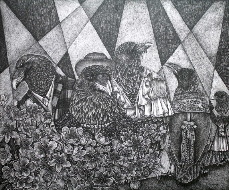 그들만의세상 · 종이위에잉크 · 60.6x72.7cm · 2020 (이미지 제공 = 갤러리 너트)