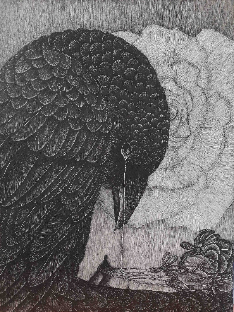 미련 · 종이위에잉크 · 65x53cm · 2020 (이미지 제공 = 갤러리 너트)