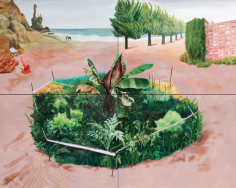강유진, 저편_통제구역 · Oil on canvas · 324.4 x 260.6cm · 2017  (이미지출처 = 한국소리문화의전당)