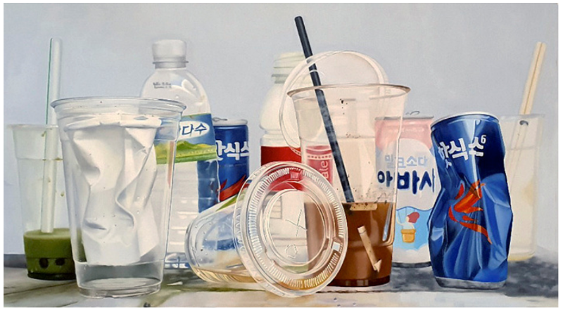Recycling · oil on canvas · 155x87cm · 2019 (이미지출처 = 사이아트도큐먼트) · Recycling · oil on canvas