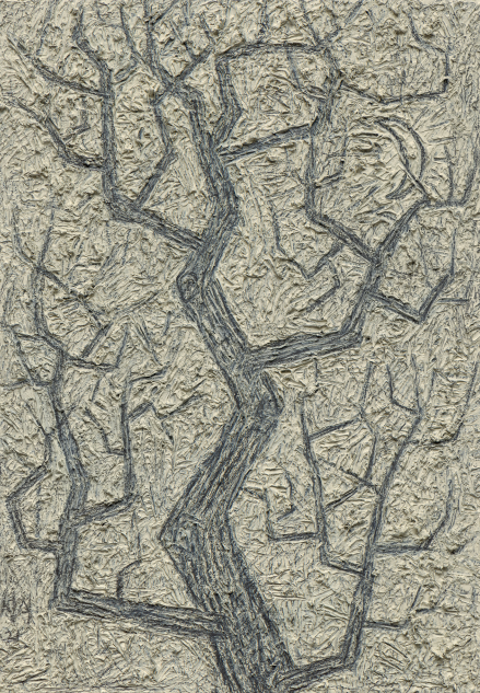 겨울나무 · 캔버스에 유화, 연필 · 27.4 x 19.2 cm · 2021 사진: 안천호 (이미지 출처= 국제갤러리)