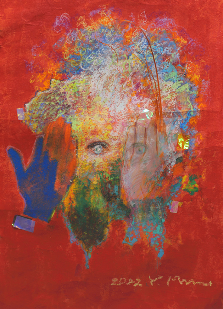 Myth-a blind shell · Mixed Media on Paper · 42.4x29.7cm · 2022 (이미지출처 = 아트 스페이스 퀄리아) · Myth-a blind shell · Mixed Media on Paper
