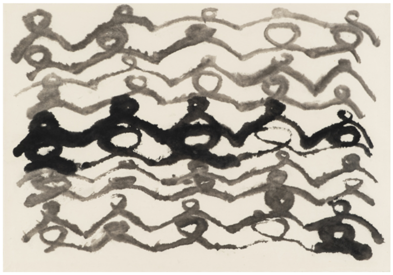 서세옥, 춤추는 사람들 · Ink on paper · 91.7x132.3cm · 1994 (이미지출처 = 대구미술관)