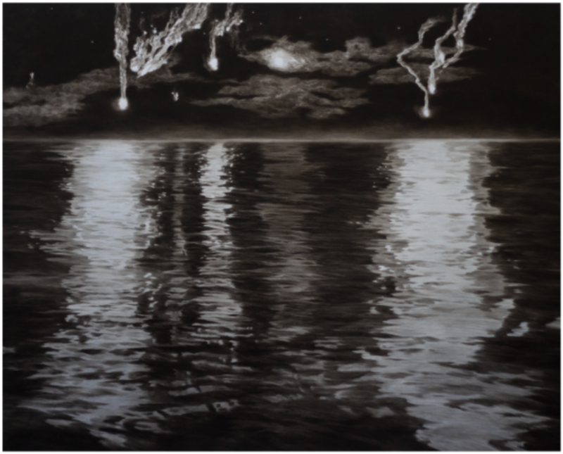 낙하하는 빛 · 캔버스에 유채 · 162x130cm · 2020 (이미지출처 = 성남큐브미술관)