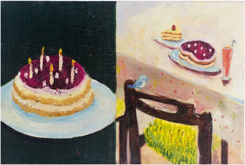 You can’t have a cake and eat it too · oil on canvas · 33.0cm x 20.8cm · 2013 (이미지출처 = 에코락갤러리) · You can’t have a cake and eat it too · oil on canvas