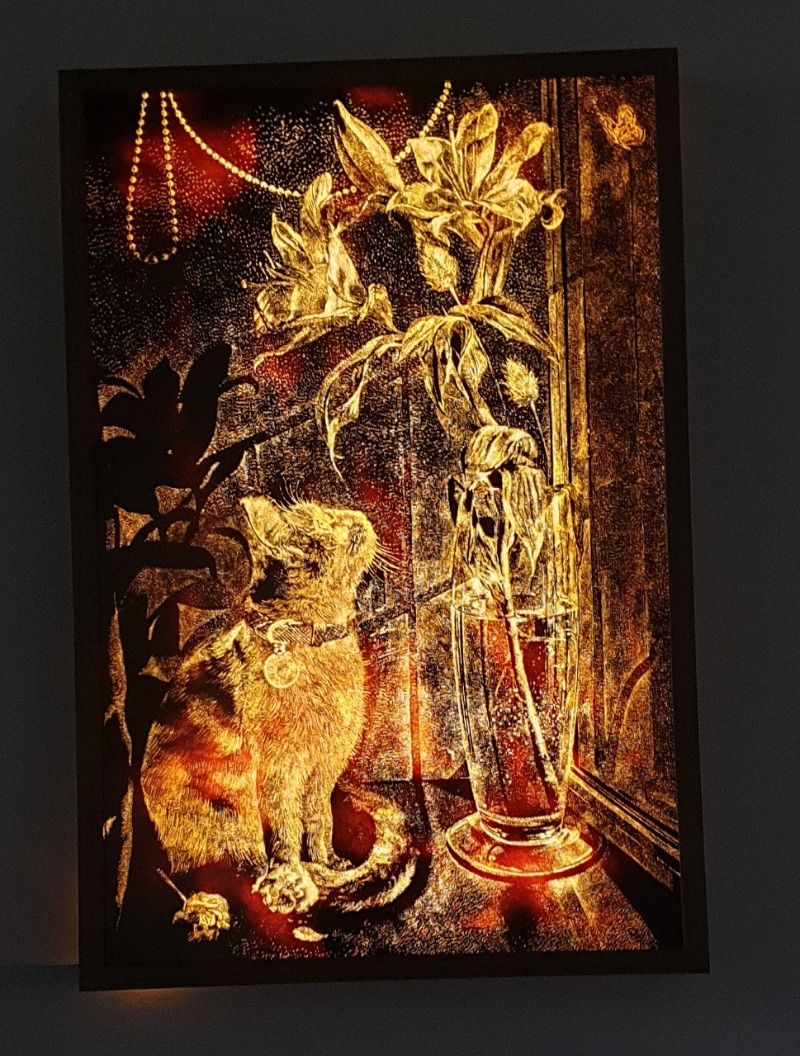 <바라보다> · mixed media · 92.0×62.0cm · 2021 (이미지 제공 = 갤러리밀스튜디오)