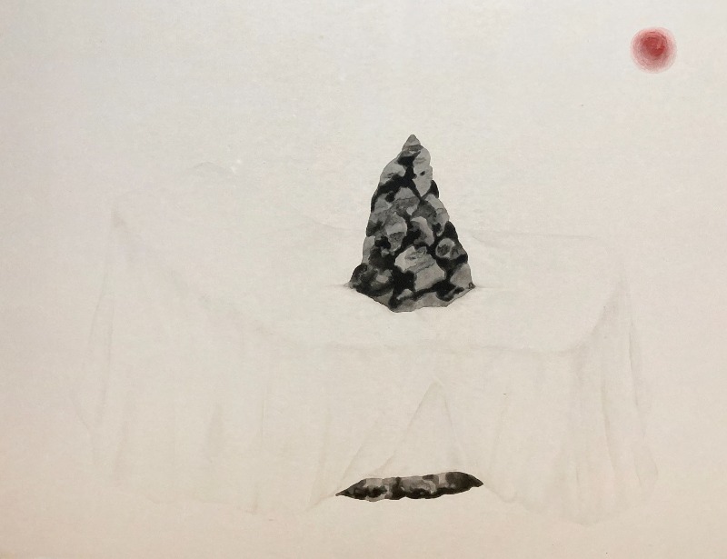 아무도 모르는 소원 · 장지에 수묵, 채색 · 116.8x91.0cm · 2021 (이미지 제공 = 갤러리 너트)