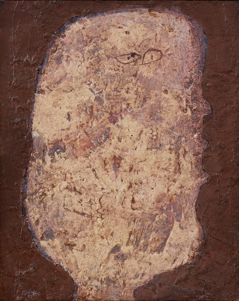 장 뒤뷔페, Haute tête en pomme de terre 30-31 août · 판지에 유채 · 81 x 65 cm · 1951 (이미지출처 = 오페라갤러리)