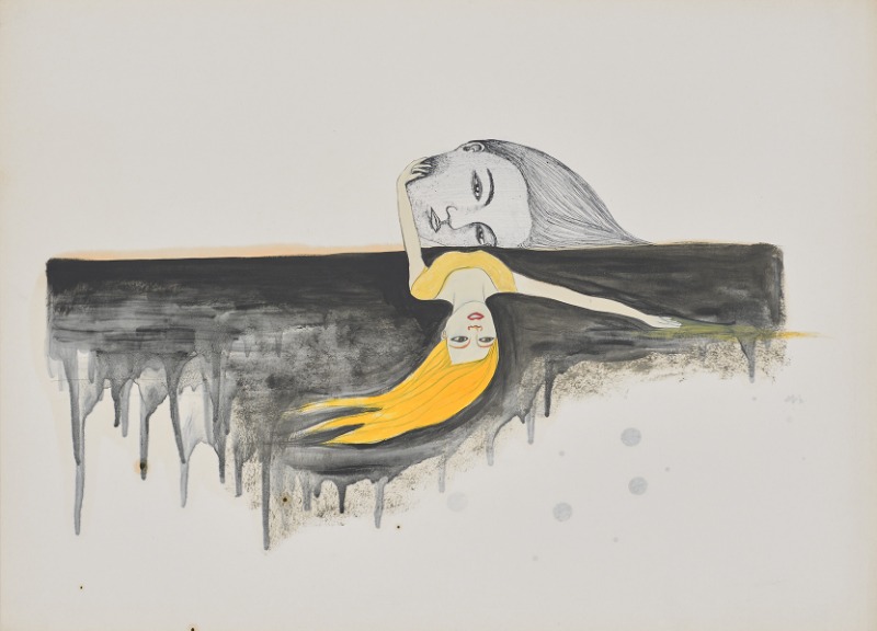 I am the girl with golden hair · Oil on paper · 39.5x48cm · 2011-2022 (이미지출처 = 스페이스 로) · I am the girl with golden hair · Oil on paper