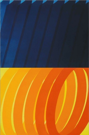 Sky and Earth-black and yellow-0and1 · acrylic on canvas · 27.3x81.8cm · 2022 (이미지출처 = 갤러리 이마주)