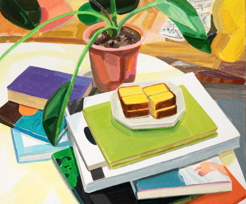 노석미, Books and Feed 03 · acrylic on canvas · 60.6x72.7cm, · 2020 (이미지제공 = 에브리데이몬데이) · Noh Seokmee, Books and Feed 03