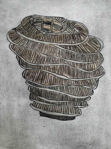 유현주, equipoise · collagraphy · 43x58cm · 2020 (이미지출처 = BNK부산은행갤러리) · equipoise · Collagraph