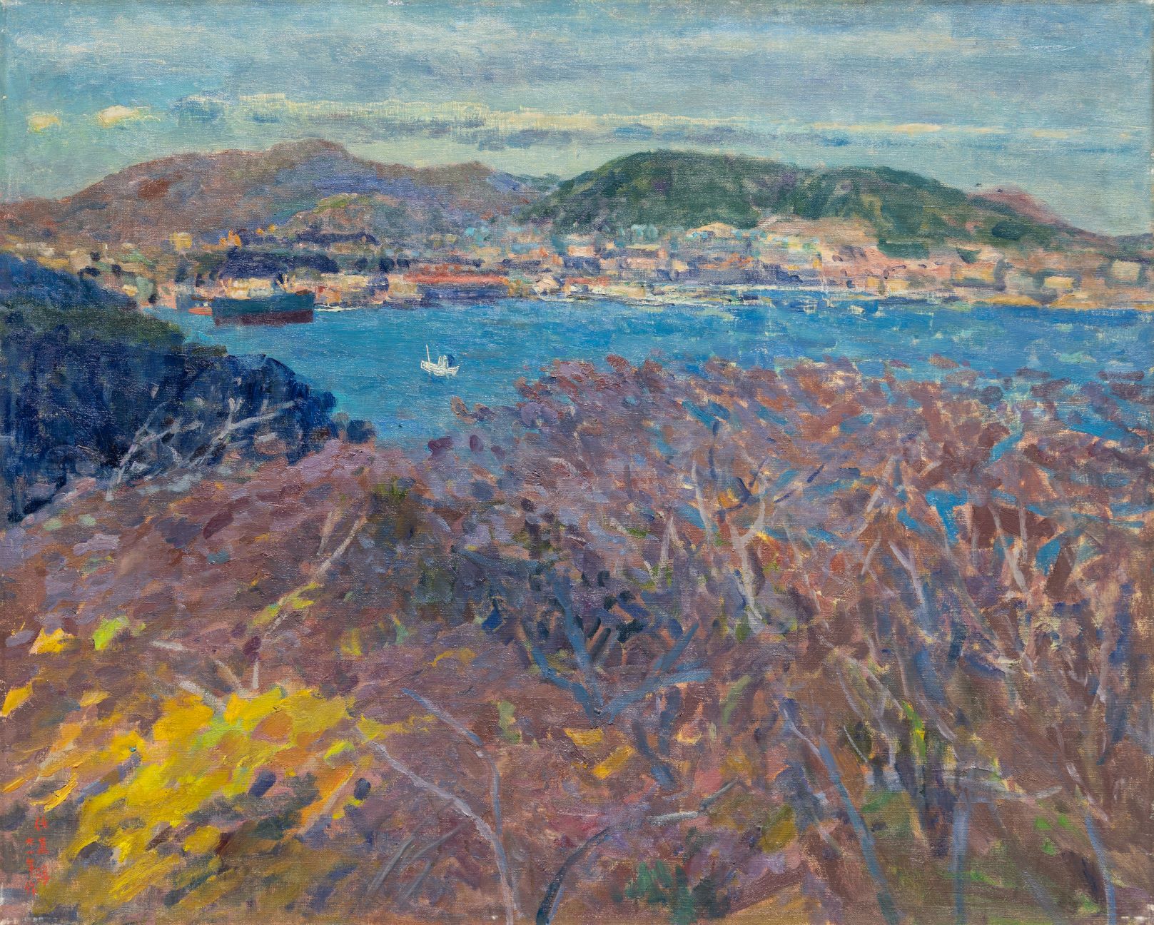 여수 신항의 전망 · 캔버스에 유채 · 81x100cm · 1971 · 임직순 · (이미지출처 = 광주시립미술관)