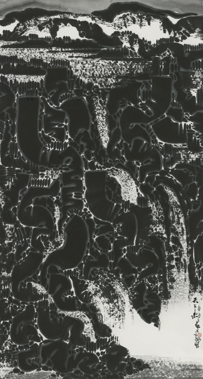 천상지수(天上之水) · 지본수묵 · 180x97cm · 2021