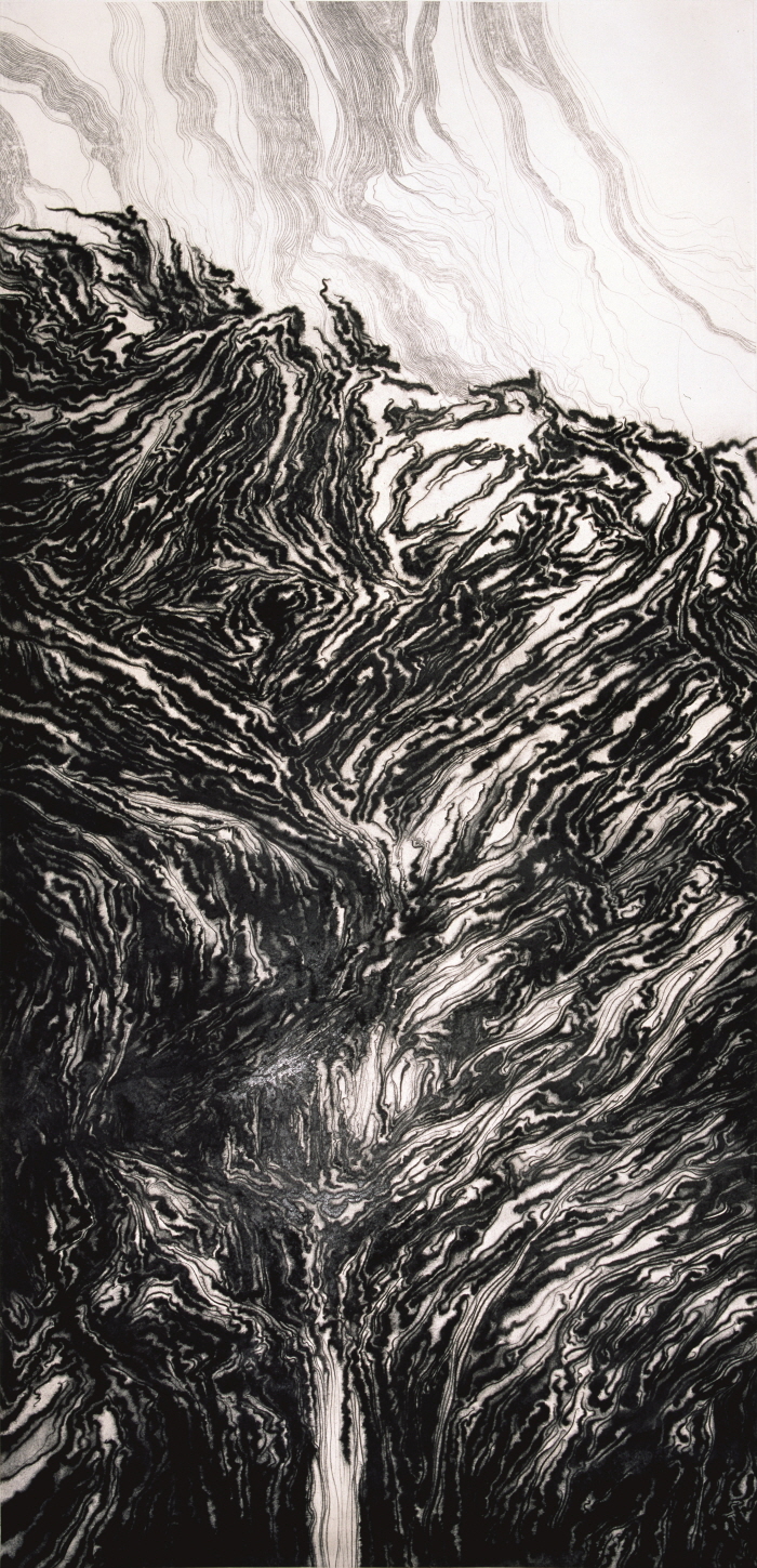 수·혼(水·魂) · 지본수묵 · 245x120cm · 2011