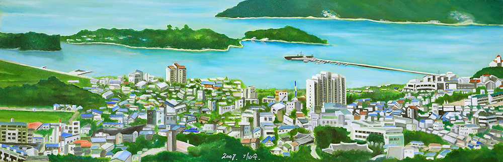 거제면 풍경 · oil on canvas · 116.8 x 72.7 cm · 2007 (출처= 갤러리거제)